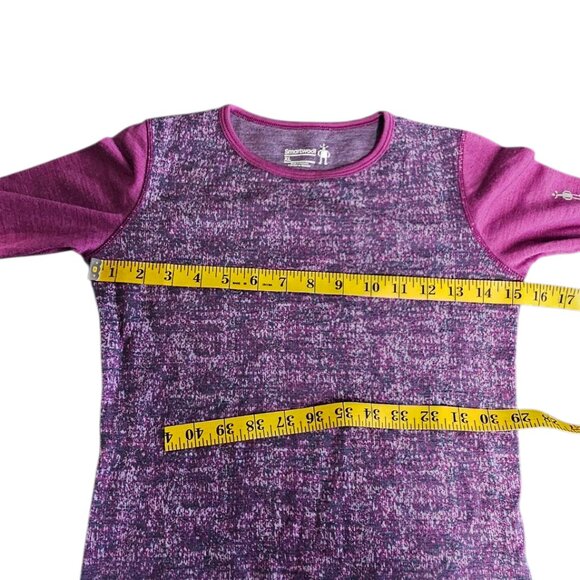 Smartwool Girls Long Sleeve Shirt, 100% Merino Wool, Purple, Baselayer, Size XL - Picture 6 of 9